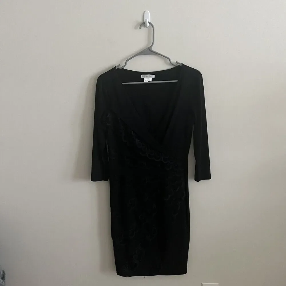 London Times Size 6 Womens Black Cocktail and Party Dress career workwear